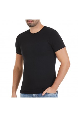 6 Adet Yıldız Erkek Likralı Kısa Kollu T-Shirt Fanila Siyah 91