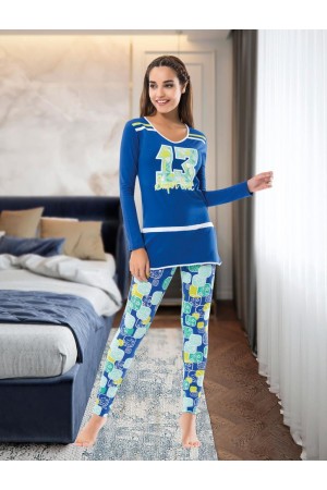 Derya Kurşun Uzun Kol Kadın Pijama Takım 1118