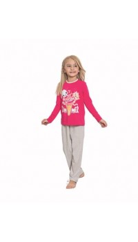 Donex Kız Çocuk Baskılı Uzun Kollu Pijama Takımı 524