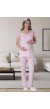 Mecit 6062 Pembe Sabahlıklı Gecelik Pijama Lohusa Set