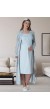 Mecit 6063 Bayan Hamile Lohusa Mavi Sabahlık Gecelik Pijama Set